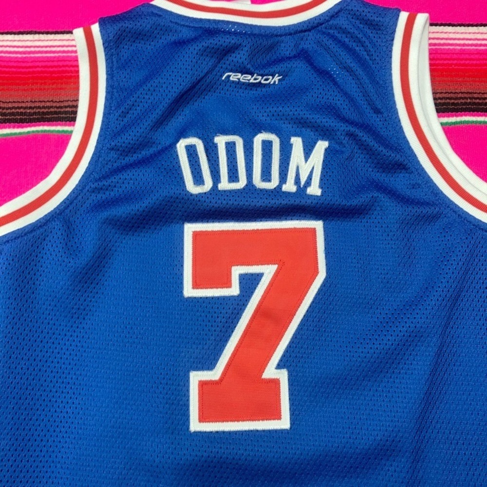 Vintage Lamar Odom #7 Los Angeles Clippers Jersey Reebok NBA Blue Stitched Men L